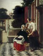 Pieter de Hooch Mirstress and Maid Spain oil painting artist